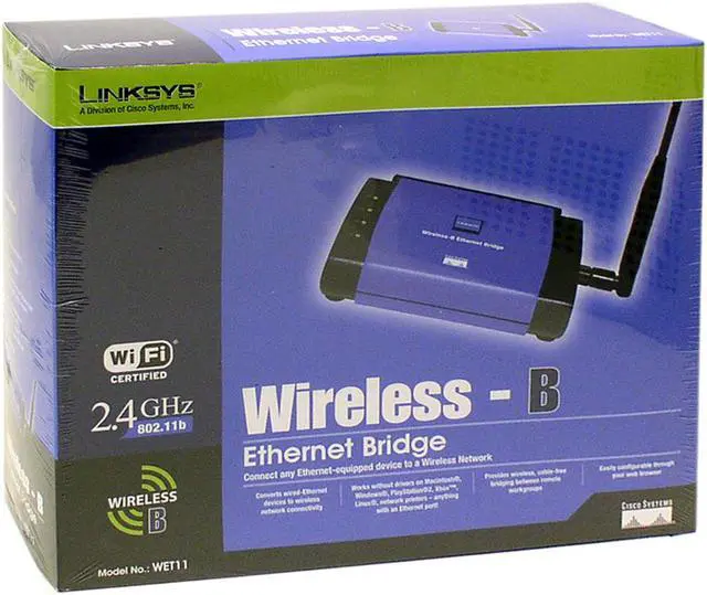 Alt view image 4 of 4 - LINKSYS WET11 Wireless Ethernet Bridge