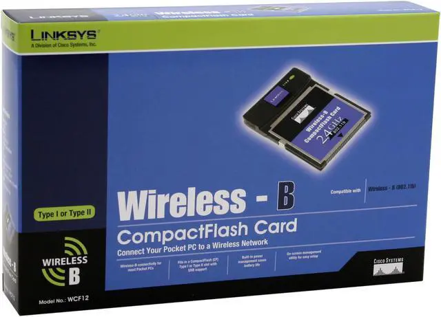 Alt view image 4 of 4 - LINKSYS WCF12 IEEE 802.11b, Type I CompactFlash CompactFlash Card Wireless CompactFlash Card up to 11Mbps Data Rates 128-Bit WEP