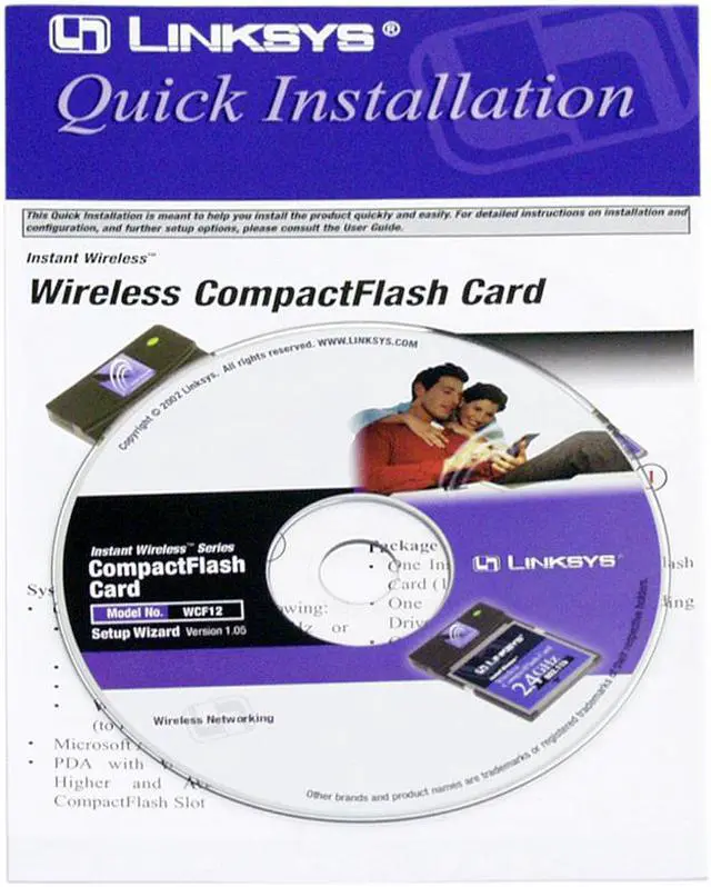 Alt view image 3 of 4 - LINKSYS WCF12 IEEE 802.11b, Type I CompactFlash CompactFlash Card Wireless CompactFlash Card up to 11Mbps Data Rates 128-Bit WEP