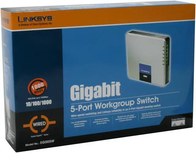 Alt view image 6 of 6 - LINKSYS EG005W Gigabit 5-Port Switch