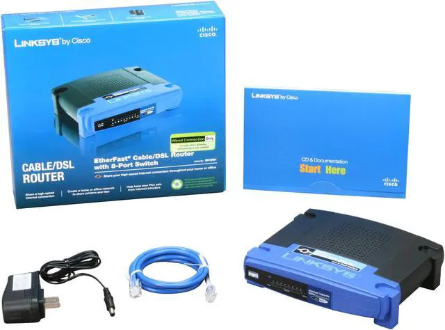 Alt view image 5 of 5 - LINKSYS BEFSR81 EtherFas Cable/DSL Router 1 x 10Mbps WAN Ports 8 x 10/100Mbps LAN Ports