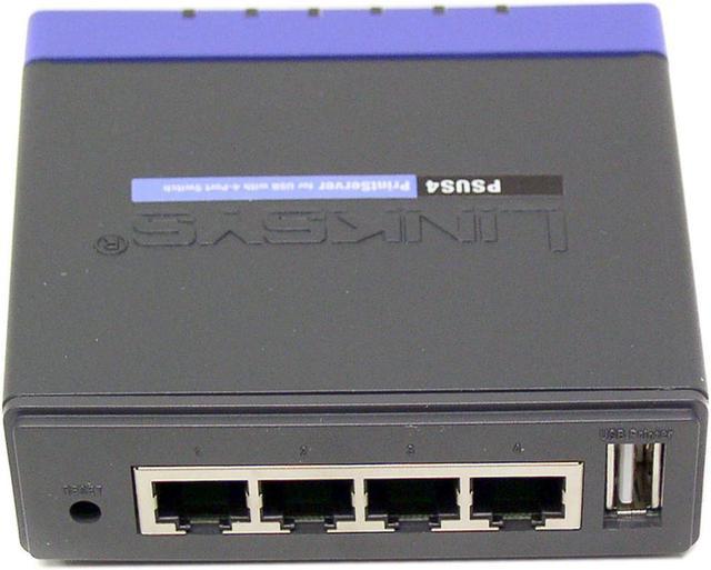 Sealed PrintServer For USB with 4-Port Switch. Linksys. Model factory No. PSUS