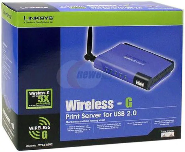 Alt view image 4 of 4 - LINKSYS WPS54GU2 Wireless-G Print Server 802.11b / g, RJ45 LPT, USB 2.0