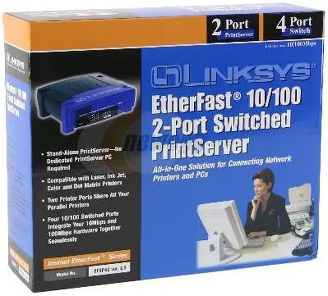 Alt view image 4 of 4 - LINKSYS EFSP42 Print Server RJ45 LPT