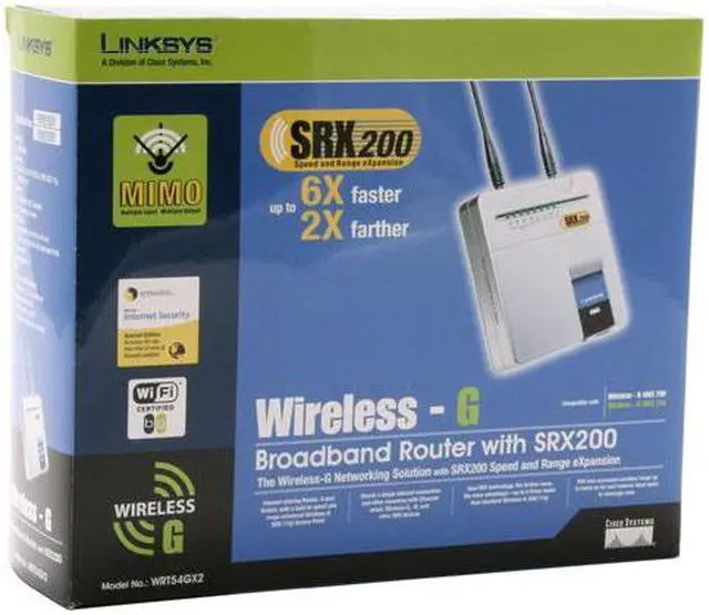 Alt view image 6 of 6 - Linksys WRT54GX2 Wireless-G Broadband Router With SRX200 IEEE 802.3/3u, IEEE 802.11b/g