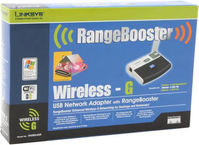 Alt view image 5 of 5 - Linksys WUSB54GR Wireless-G Network Adapter with RangeBooster IEEE 802.11b/g USB 2.0 Up to 54Mbps Wireless Data Rates