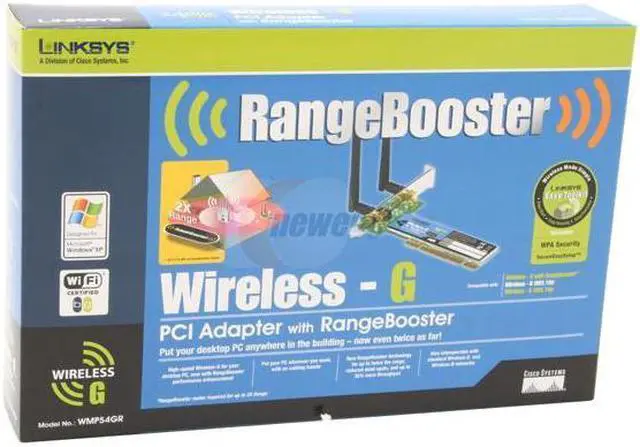 Alt view image 4 of 4 - Linksys WMP54GR Wireless-G Adapter with RangeBooster IEEE 802.11b/g PCI 2.3 Up to 54Mbps Wireless Data Rates