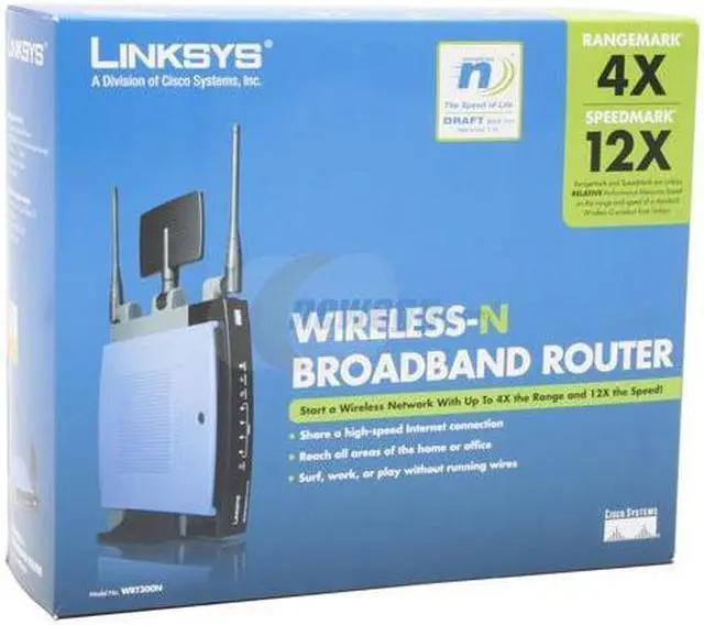 Alt view image 5 of 5 - Linksys WRT300N Wireless-N Broadband Router Draft 802.11n, 802.11g, 802.11b, 802.3, 802.3u