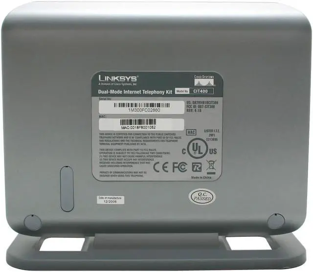 Alt view image 8 of 12 - LINKSYS CIT400 Dual Mode Internet Telephony (Phone) Kit with Integrated Skype