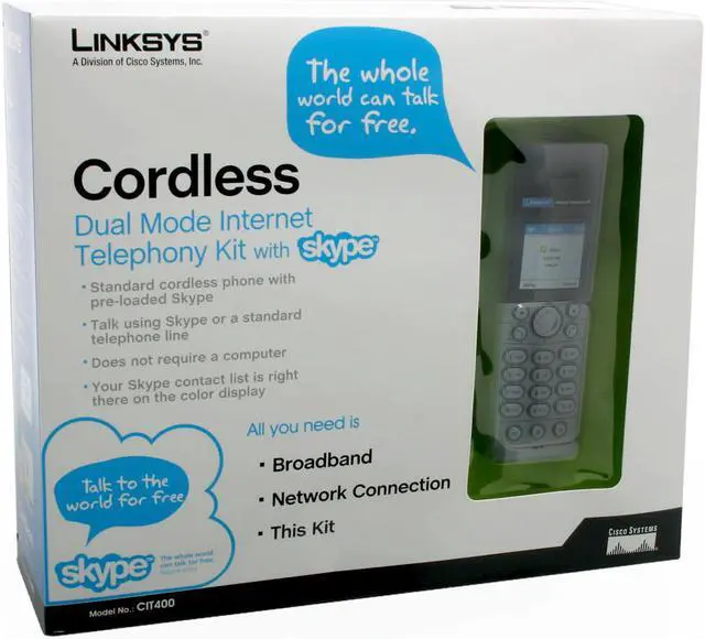 Alt view image 12 of 12 - LINKSYS CIT400 Dual Mode Internet Telephony (Phone) Kit with Integrated Skype