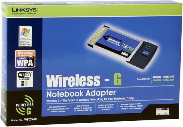 Alt view image 4 of 4 - LINKSYS WPC54G Wireless-G Notebook Adapter