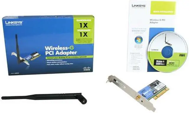 Alt view image 5 of 5 - Linksys WMP54G Wireless-G Adapter IEEE 802.11b/g, PCI 2.2 and 2.3 32bit PCI2.2 Up to 54Mbps Wireless Data Rates
