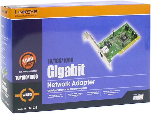 Alt view image 4 of 5 - LINKSYS EG1032 Network Adapter 10/100/1000Mbps PCI 1 x RJ45