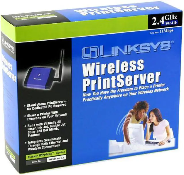 Alt view image 4 of 4 - LINKSYS WPS11 Wireless Print Server IEEE 802.3, IEEE 802.3u, IEEE 802.11b, IEEE 1284 LPT