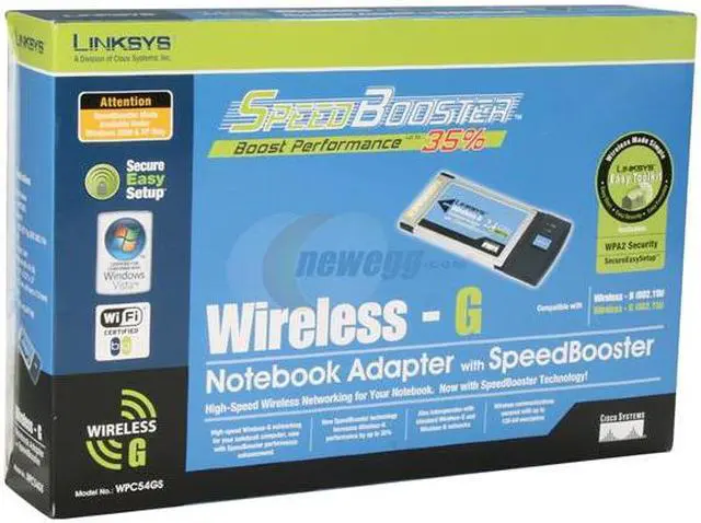 Alt view image 9 of 9 - LINKSYS WPC54GS PCMCIA Wireless-G Adapter with SpeedBooster