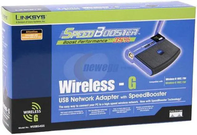 Alt view image 5 of 5 - Linksys WUSB54GS Wireless-G Network Adapter with Speedbooster IEEE 802.11b/g USB 2.0 Up to 54Mbps Wireless Data Rates