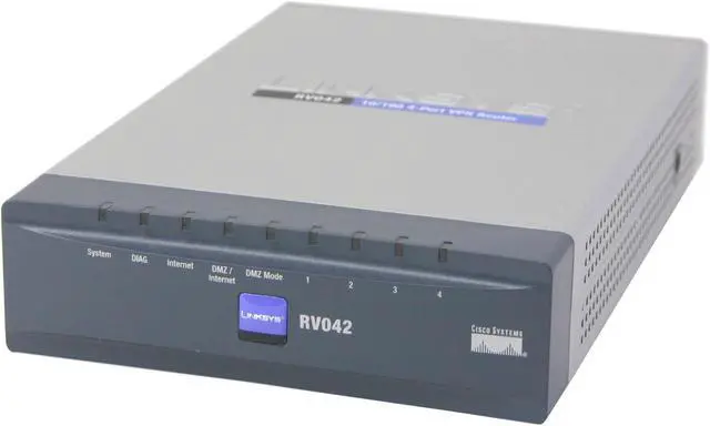 Alt view image 4 of 14 - Cisco Small Business RV042 VPN Router 2 x 10/100Mbps WAN Ports 4 x 10/100Mbps LAN Ports