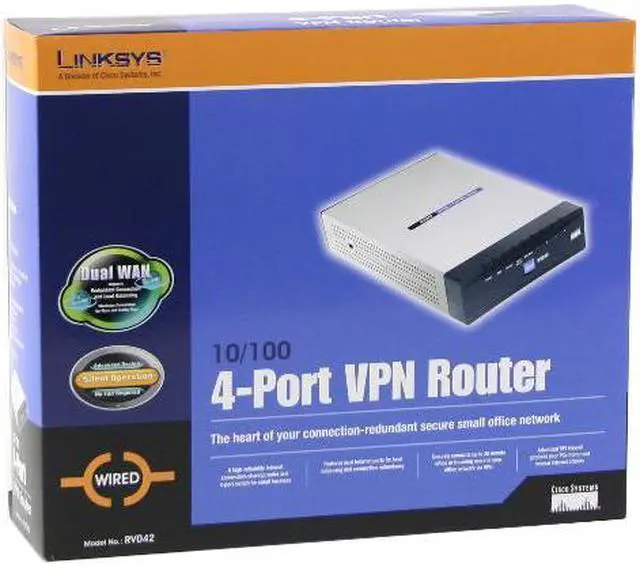 Alt view image 8 of 14 - Cisco Small Business RV042 VPN Router 2 x 10/100Mbps WAN Ports 4 x 10/100Mbps LAN Ports