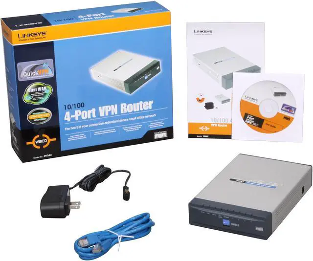 Alt view image 14 of 14 - Cisco Small Business RV042 VPN Router 2 x 10/100Mbps WAN Ports 4 x 10/100Mbps LAN Ports