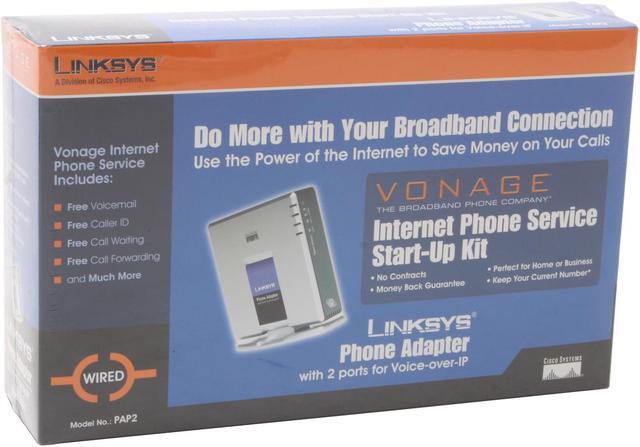 Alt view image 5 of 5 - LINKSYS PAP2 Phone Adapter Powered by Vonage with 2 Ports for Voice-over-IP