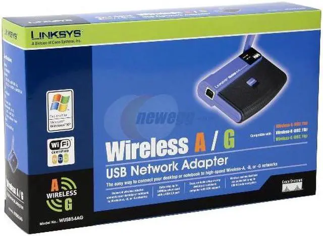 Alt view image 5 of 5 - Linksys WUSB54AG Wireless A/G Network Adapter IEEE 802.11a/b/g USB 2.0 Up to 54Mbps Wireless Data Rates