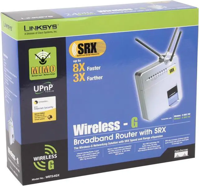 Alt view image 5 of 5 - Linksys WRT54GX Wireless-G Broadband Router with SRX IEEE 802.3/3u, IEEE 802.11b/g