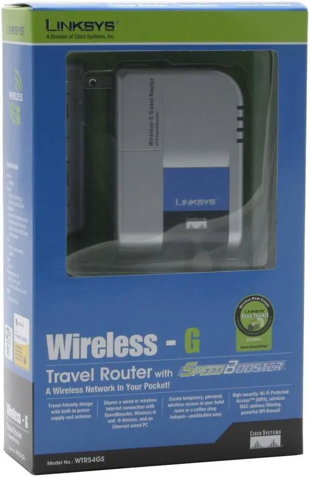 Alt view image 6 of 6 - Linksys WTR54GS Wireless-G Travel Router with SpeedBooster IEEE 802.3/3u, IEEE 802.11b/g