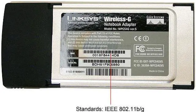 Alt view image 3 of 5 - Linksys WPC54G-WB Wireless-G Notebook Adapter  (White Box) IEEE 802.11b/g 32-bit Cardbus Up to 54Mbps Wireless Data Rates - OEM
