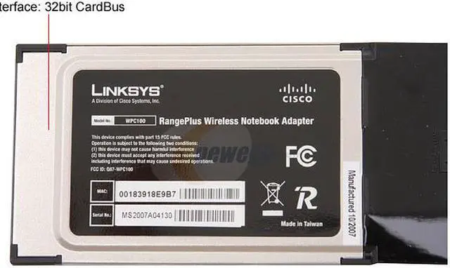 Alt view image 6 of 8 - LINKSYS WPC100 RangePlus Wireless Notebook Adapter