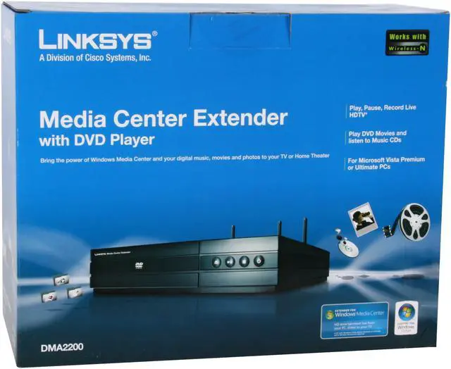 Alt view image 9 of 9 - LINKSYS DMA2200 Media Center Extender with DVD