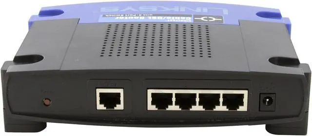 Alt view image 4 of 9 - LINKSYS BEFSR41-RM EtherFast Cable/DSL Router w/ 4-Port Switch 1 x 10/100 RJ-45 Port for Broadband Modem WAN Ports 4 x 10/100 RJ-45 Switched Ports LAN Ports