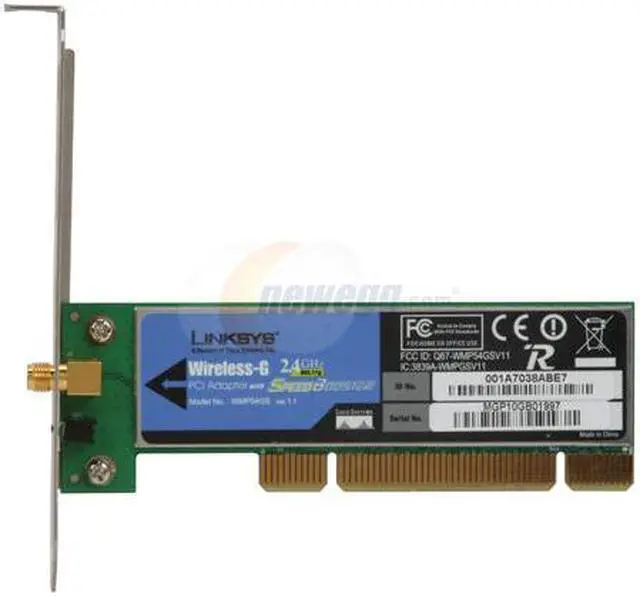 Alt view image 4 of 7 - Linksys WMP54GS-RM Wireless-G Adapter with SpeedBooster IEEE 802.11b/g 32-bit PCI Interface Up to 54Mbps Wireless Data Rates