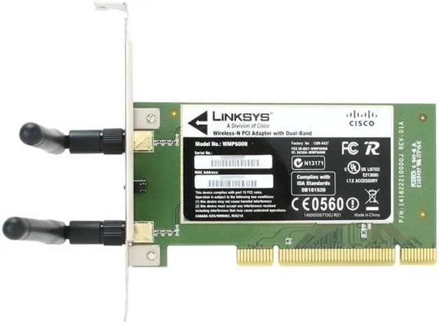 Alt view image 4 of 6 - Linksys Wireless-N300 PCI Adapter with Dual-Band (WMP600N)