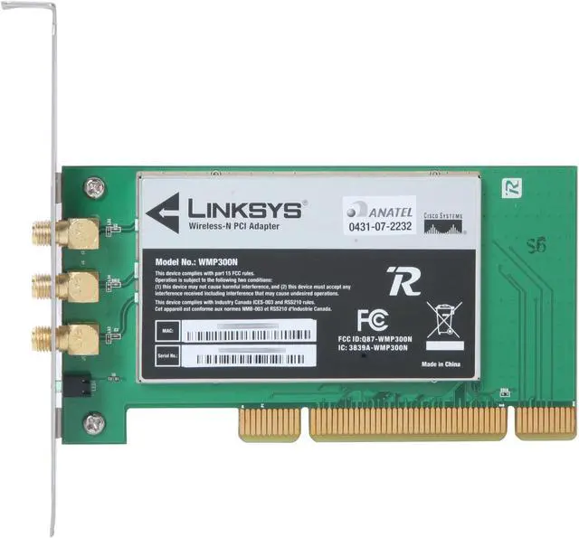 Alt view image 3 of 5 - Linksys WMP300N-LA Wireless Adapter IEEE 802.11b/g, IEEE 802.11n Draft 32-bit PCI Interface