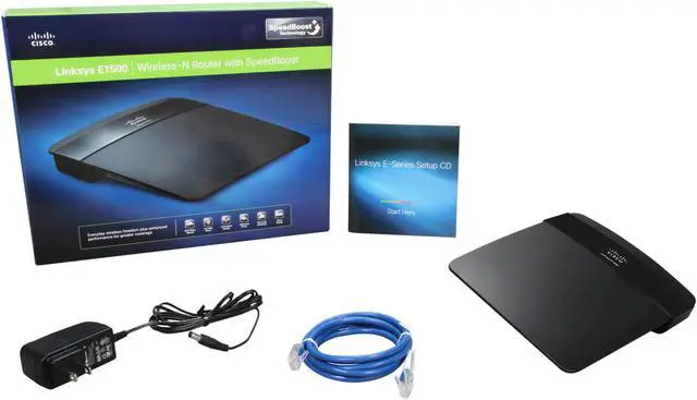 Alt view image 4 of 4 - Linksys E1500 Wireless-N Router with SpeedBoost IEEE 802.3/3u, IEEE 802.11b/g/n