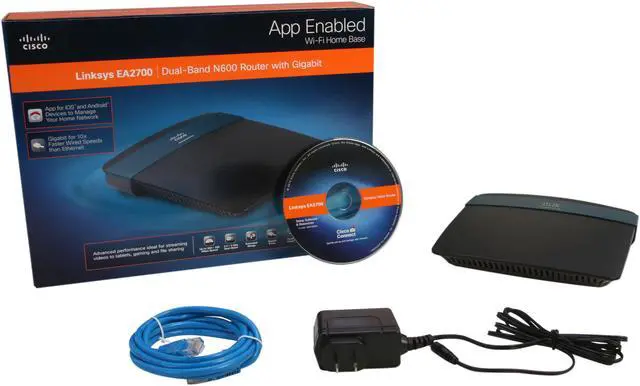 Alt view image 6 of 6 - Linksys EA2700 App Enabled N600 Dual-Band Wireless Router with Gigabit