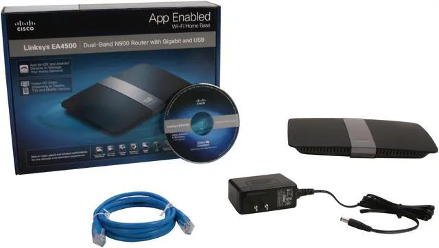 Alt view image 6 of 6 - Linksys EA4500 App Enabled N900 Dual-Band Wireless Router with Gigabit and USB