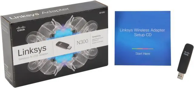 Alt view image 6 of 6 - Linksys AE1200-NP Wireless-N Adapter IEEE 802.11b/g/n USB 2.0 Up to 300Mbps Wireless Data Rates