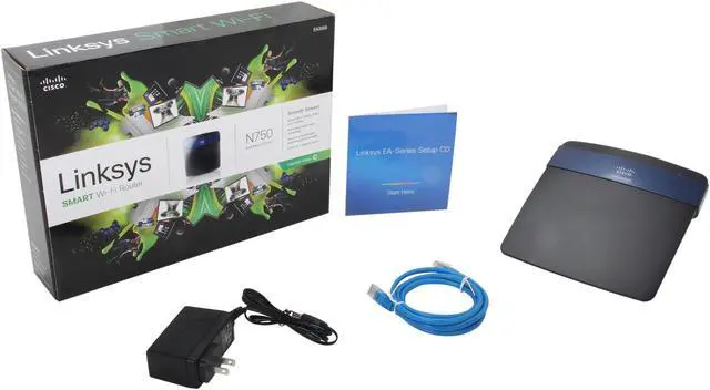 Alt view image 6 of 6 - Linksys EA3500-NP SMART Smooth Stream Gigabit Dual-Band Wireless N750 Router IEEE 802.11a/b/g/n, IEEE 802.3/3u/3ab