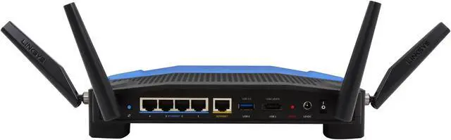 Alt view image 5 of 6 - Linksys WRT1900AC Wireless AC Dual Band Router AC1900, Open Source ready, eSATA/ USB 3.0 Ports