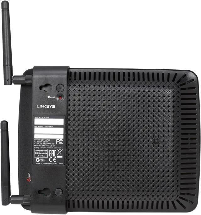 Alt view image 4 of 5 - Linksys N300+ Wireless Router with Gigabit Ports and Flexible Antennas for Optimal Wi-Fi Range and Performance (E1700-FFP)