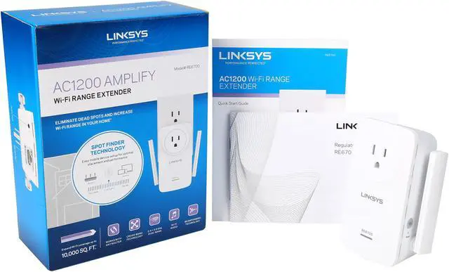 Alt view image 8 of 8 - Linksys RE6700 AC1200 AMPLIFY Dual-Band Wi-Fi Range Extender