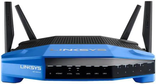 Alt view image 2 of 4 - Linksys WRT1900ACS Open Source Ready Smart Wi-Fi Gigabit Router Supported by DD-WRT, eSATA / USB 3.0 (WRT1900ACS)