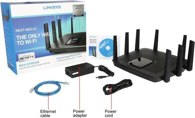 Alt view image 7 of 6 - Linksys EA9500 Max-Stream AC5400 MU-MIMO Gigabit Wi-Fi Router