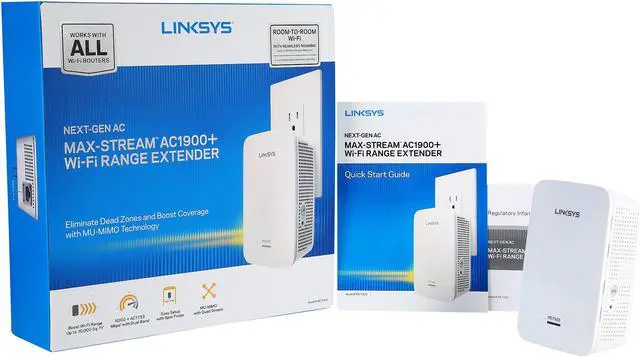 Alt view image 9 of 8 - Linksys RE7000 AC1900 Gigabit Range Extender / Wi-Fi Booster / Repeater MU-MIMO (Max Stream RE7000)