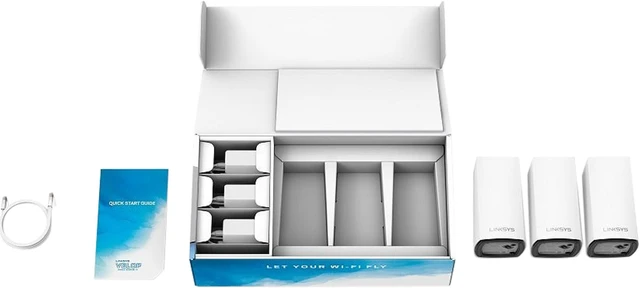 Alt view image 3 of 5 - Linksys Velop WHW0103 Whole Home Mesh Wi-Fi Router Dual-Band System AC3900 (3-pack)