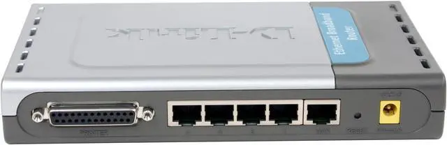 Alt view image 4 of 6 - D-Link DI-704P Broadband Router Plus Print Server 1 x 10Mbps WAN Ports 4 x 10/100Mbps LAN Ports
