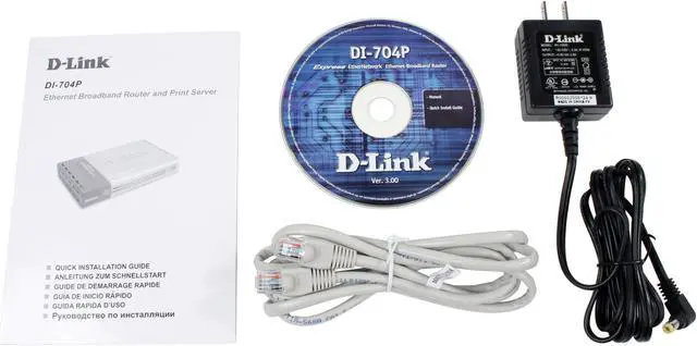 Alt view image 5 of 6 - D-Link DI-704P Broadband Router Plus Print Server 1 x 10Mbps WAN Ports 4 x 10/100Mbps LAN Ports