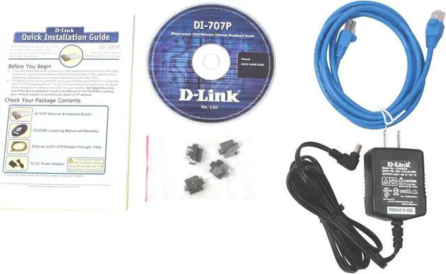 Alt view image 5 of 6 - D-Link DI-707P Broadband Router Plus Print Server 1 x 10/100Mbps WAN Ports 7 x 10/100Mbps LAN Ports