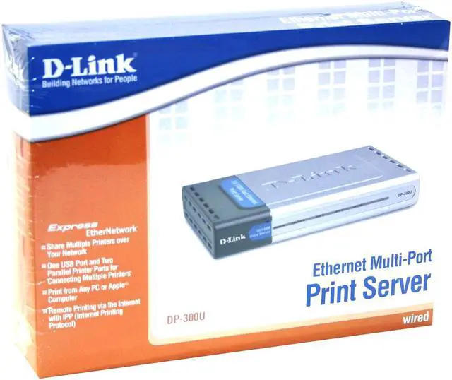 Alt view image 4 of 4 - D-Link DP-300U Multi-Port Print Server RJ45 Two IEEE 1284 Parallel Ports USB 2.0 Port